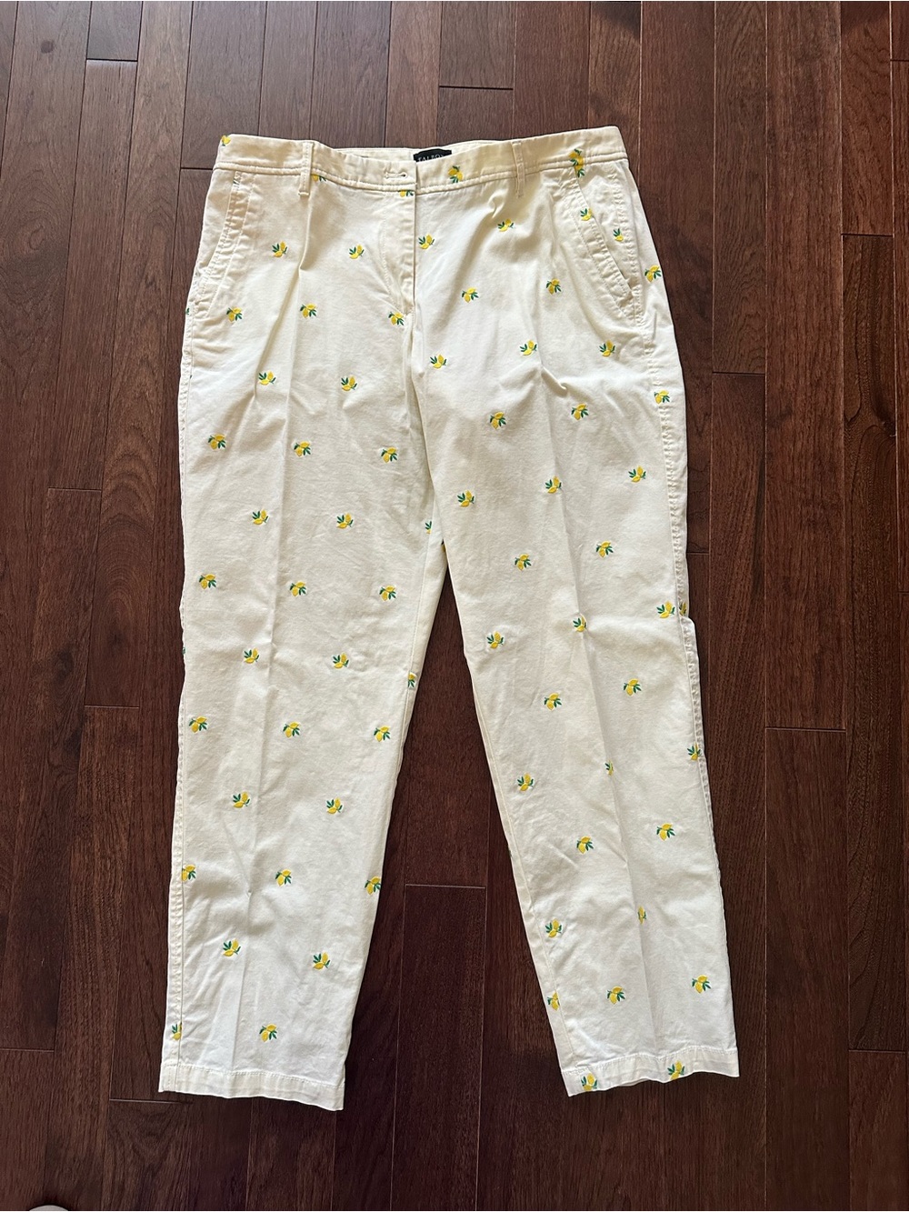Talbots Relaxed Chinos with 🍋 Lemon 🍋 Embroidery